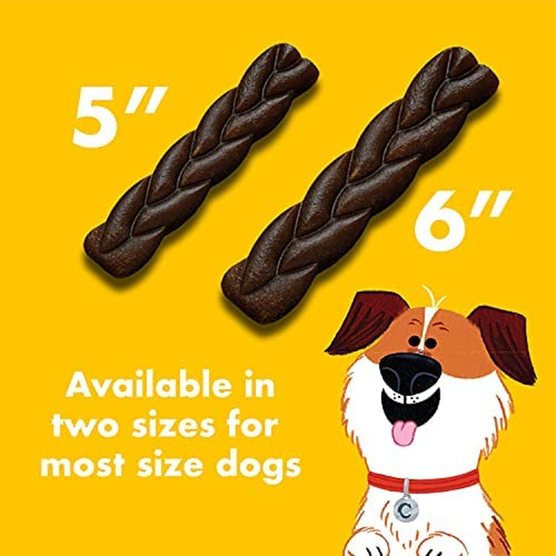 5-Inch Dog Chew Braids, Made in the USA, All Natural Rawhide-Free Highly-Digestible Treats, Bacony Sizzle - 14 Count